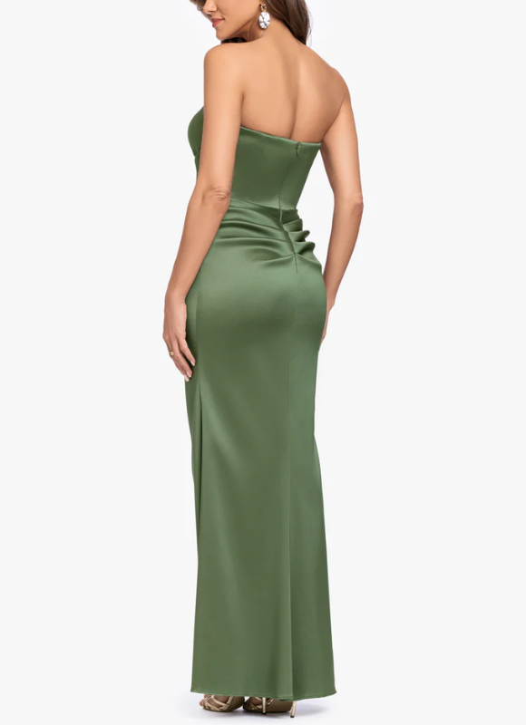 Xscape "Effie" Mikado Asymmetrical Strapless Dress
