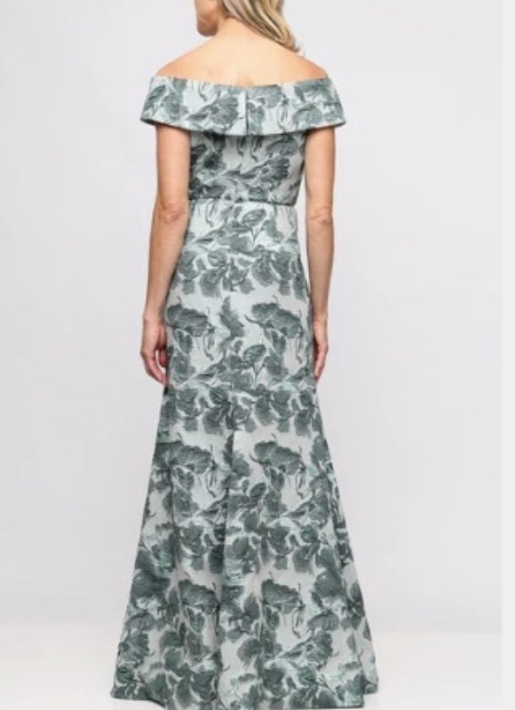 Alex Evenings Floral Jacquard Ballgown