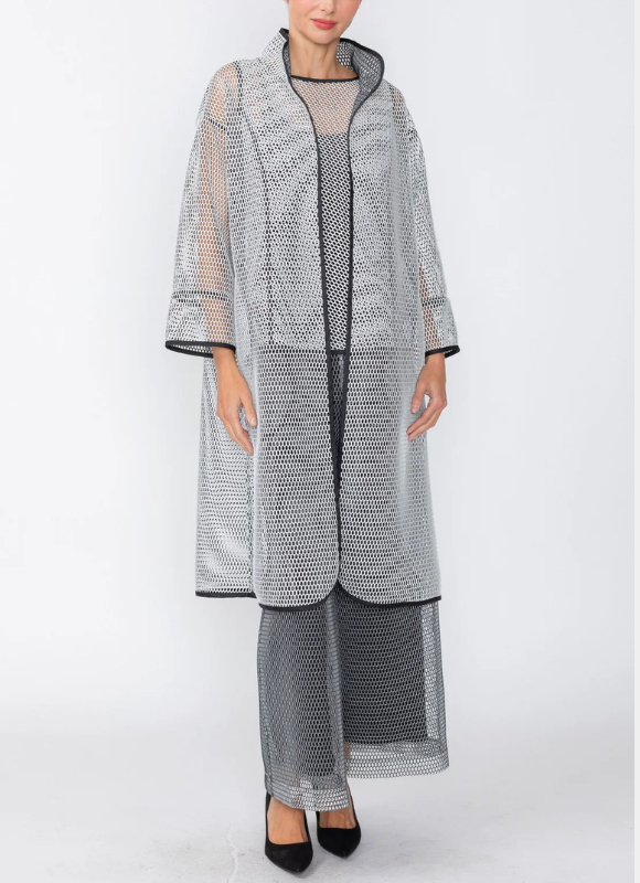 IC Collection Stand Collar All Binding Fish Net Jacket