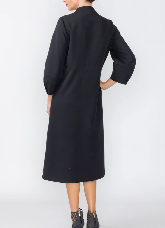 IC Collection Zip Front Hanging Fringe Dress
