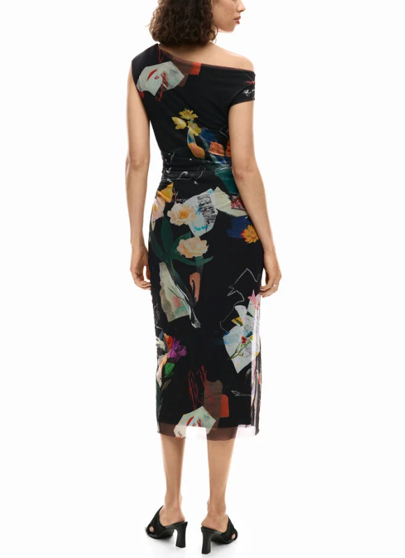 Desigual Multicolored Sleeveless Mesh Dress