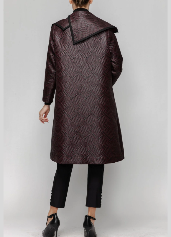 IC Collection Black Asymmetrical Collar Duster