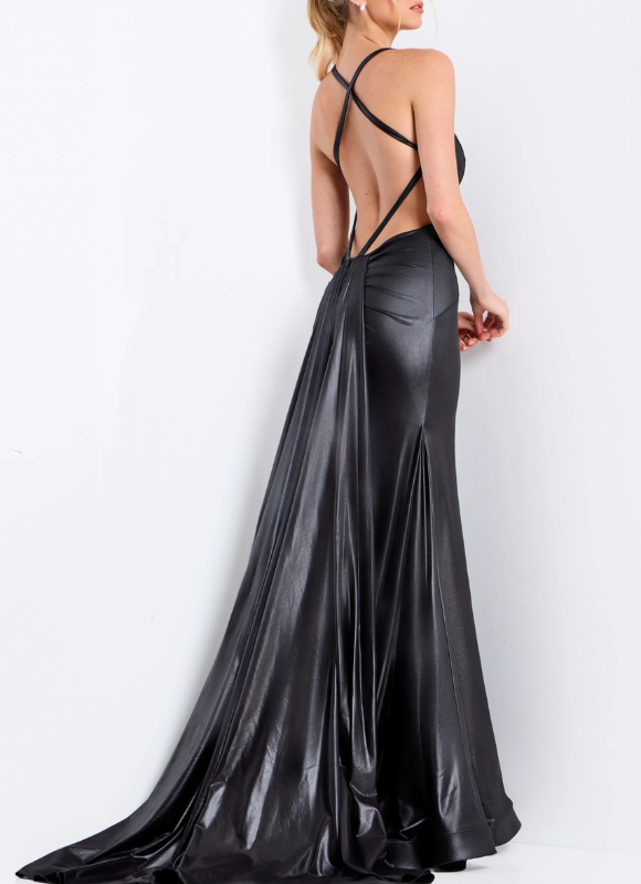 Jovani Halter Open Back Mermaid Gown