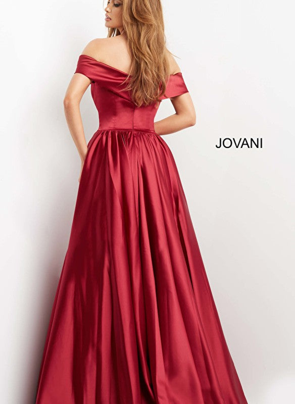 Jovani Off The Shoulder Satin Ballgown